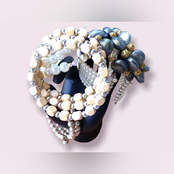 Vintage Jewelry Pearl Costume Bracelets Lot - Picture 5 of 11